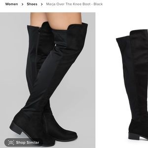 Over the knee faux suede boots